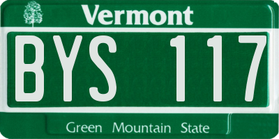VT license plate BYS117