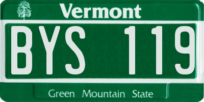 VT license plate BYS119