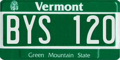 VT license plate BYS120