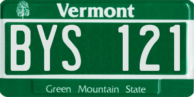 VT license plate BYS121