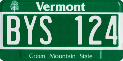 VT license plate BYS124