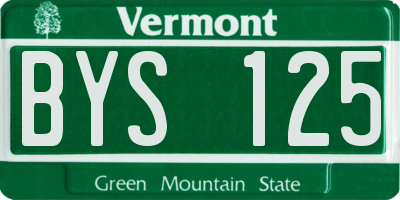 VT license plate BYS125