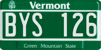 VT license plate BYS126