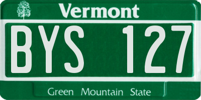 VT license plate BYS127