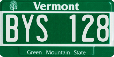 VT license plate BYS128