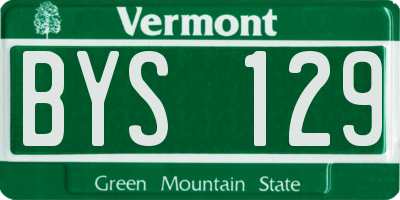 VT license plate BYS129