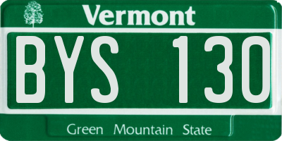 VT license plate BYS130