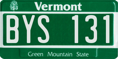 VT license plate BYS131