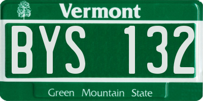 VT license plate BYS132