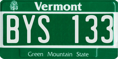 VT license plate BYS133