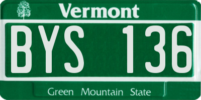 VT license plate BYS136