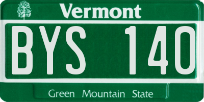 VT license plate BYS140
