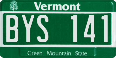 VT license plate BYS141