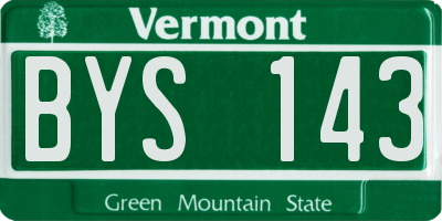 VT license plate BYS143