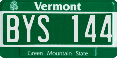 VT license plate BYS144
