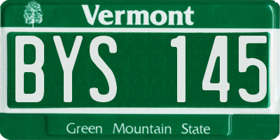 VT license plate BYS145