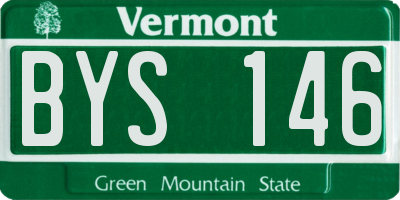 VT license plate BYS146