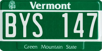 VT license plate BYS147