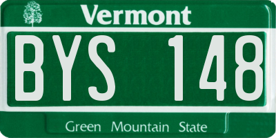 VT license plate BYS148