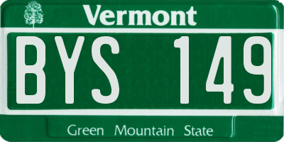 VT license plate BYS149