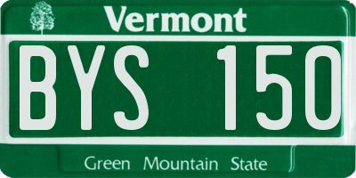VT license plate BYS150