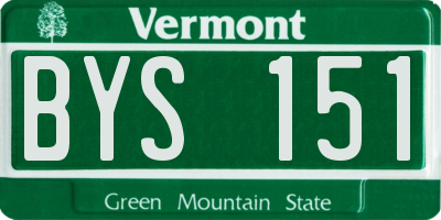 VT license plate BYS151