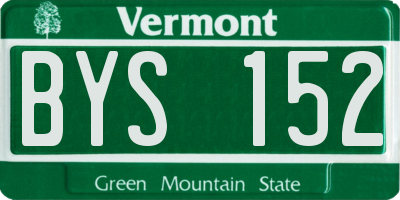 VT license plate BYS152