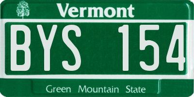 VT license plate BYS154