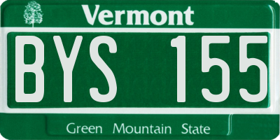 VT license plate BYS155
