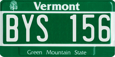 VT license plate BYS156