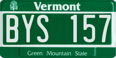 VT license plate BYS157