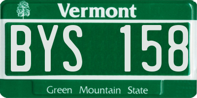 VT license plate BYS158