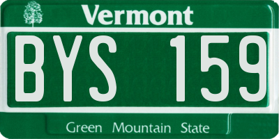 VT license plate BYS159