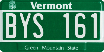 VT license plate BYS161