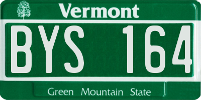 VT license plate BYS164