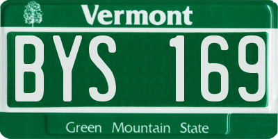 VT license plate BYS169