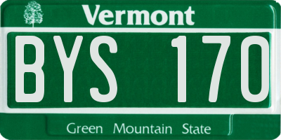 VT license plate BYS170