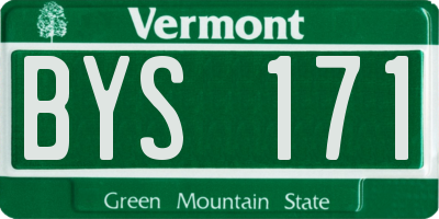 VT license plate BYS171
