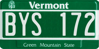VT license plate BYS172