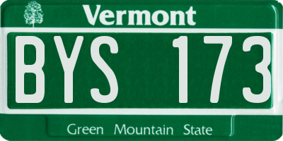 VT license plate BYS173