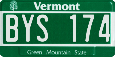 VT license plate BYS174