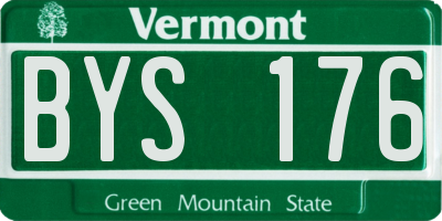 VT license plate BYS176