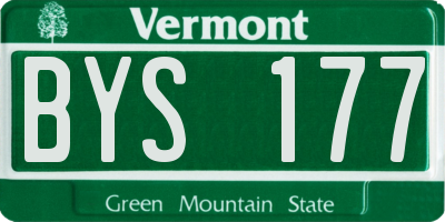 VT license plate BYS177