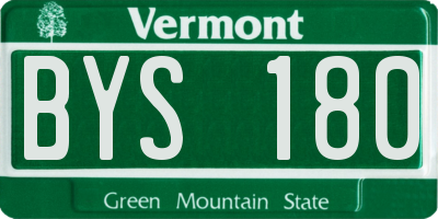 VT license plate BYS180