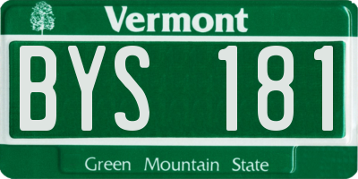 VT license plate BYS181