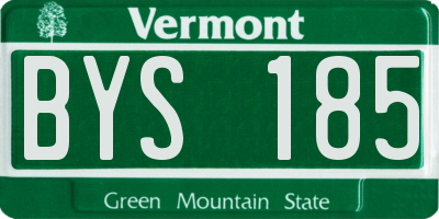 VT license plate BYS185
