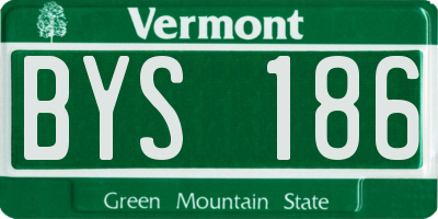 VT license plate BYS186