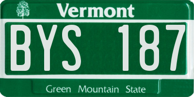 VT license plate BYS187