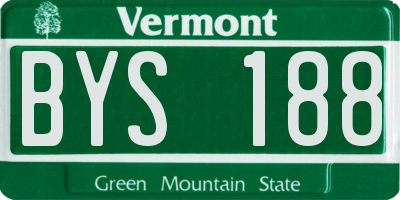 VT license plate BYS188