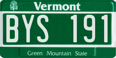 VT license plate BYS191